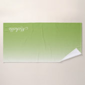 Gepersonaliseerde gradiënt ombre greenery green badhanddoek (Badhanddoek)