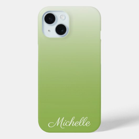 Gepersonaliseerde gradiënt ombre greenery green Case-Mate iPhone case (Achterkant)
