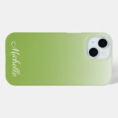 Gepersonaliseerde gradiënt ombre greenery green Case-Mate iPhone case (Achterkant (horizontaal))