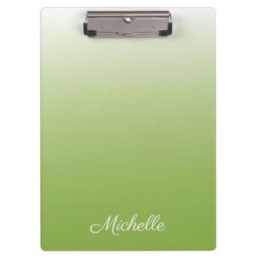 Gepersonaliseerde gradiënt ombre greenery green klembord (Voorkant)