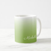 Gepersonaliseerde gradiënt ombre greenery green koffiemok (Voorkant rechts)