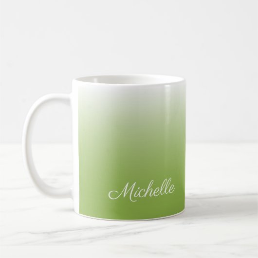 Gepersonaliseerde gradiënt ombre greenery green koffiemok (Links)