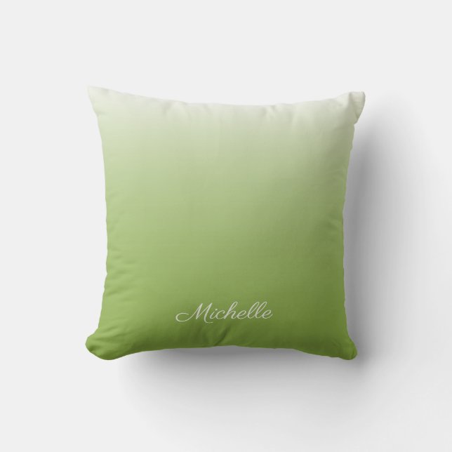 Gepersonaliseerde gradiënt ombre greenery green kussen (Voorkant)
