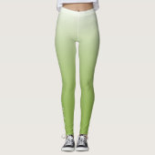 Gepersonaliseerde gradiënt ombre greenery green leggings (Voorkant)