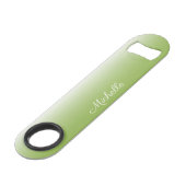 Gepersonaliseerde gradiënt ombre greenery green speed flessenopener (Voorkant Gekanteld)