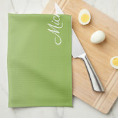 Gepersonaliseerde gradiënt ombre greenery green theedoek (Quarter Fold)