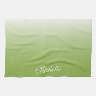 Gepersonaliseerde gradiënt ombre greenery green theedoek