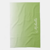 Gepersonaliseerde gradiënt ombre greenery green theedoek (Verticaal)