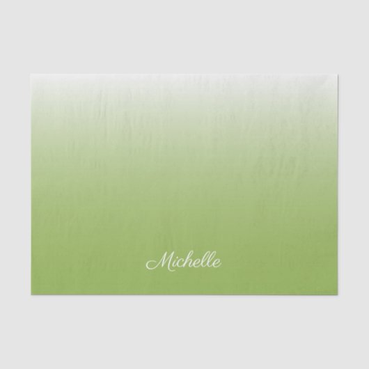 Gepersonaliseerde gradiënt ombre greenery green tissuepapier (Voorkant)