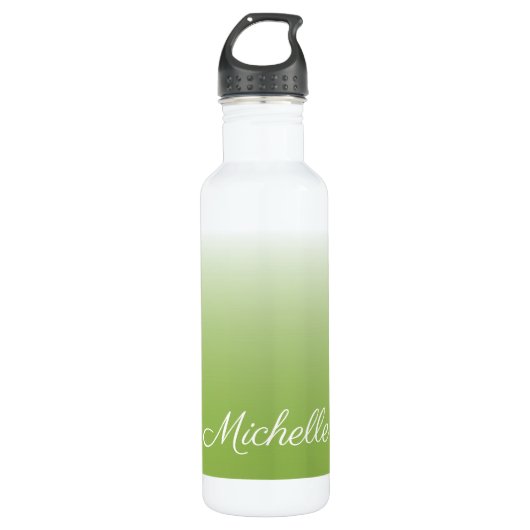 Gepersonaliseerde gradiënt ombre greenery green waterfles  (Voorkant)