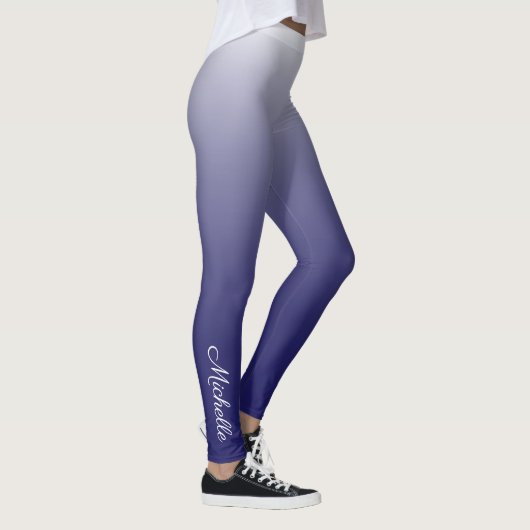 Gepersonaliseerde gradiënt ombre navy blue leggings (Rechts)
