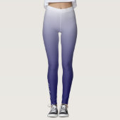 Gepersonaliseerde gradiënt ombre navy blue leggings (Voorkant)