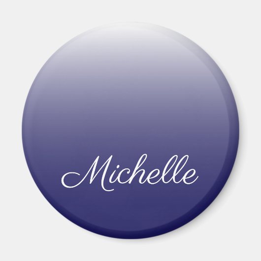 Gepersonaliseerde gradiënt ombre navy blue magneet (Voorkant)