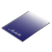 Gepersonaliseerde gradiënt ombre navy blue notitieboek (Linkerzijde)