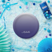 Gepersonaliseerde gradiënt ombre navy blue papieren bordje (Feest)