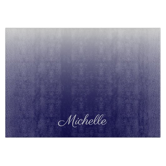 Gepersonaliseerde gradiënt ombre navy blue snijplank (Voorkant)