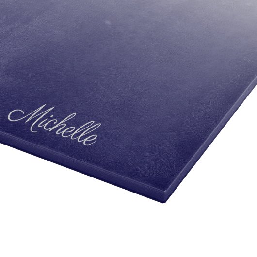 Gepersonaliseerde gradiënt ombre navy blue snijplank (Hoek)