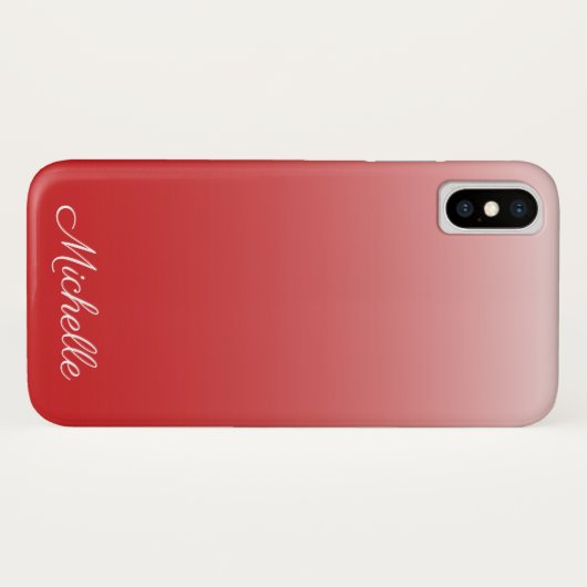 Gepersonaliseerde gradiënt ombre red Case-Mate iPhone case (Achterkant (horizontaal))