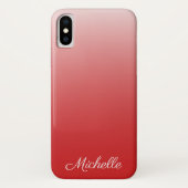 Gepersonaliseerde gradiënt ombre red Case-Mate iPhone case (Achterkant)