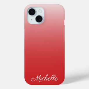 Gepersonaliseerde gradiënt ombre red Hoesje-Mate i iPhone 15 Case
