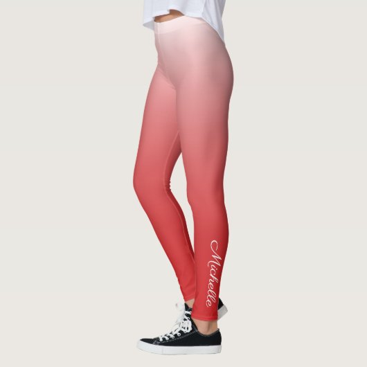 Gepersonaliseerde gradiënt ombre red leggings (Links)