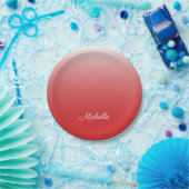 Gepersonaliseerde gradiënt ombre red papieren bordje (Feest)