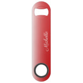 Gepersonaliseerde gradiënt ombre red speed flessenopener (Voorkant)