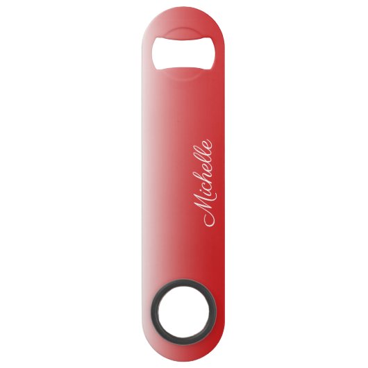 Gepersonaliseerde gradiënt ombre red speed flessenopener (Voorkant)