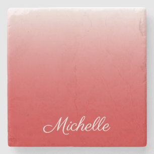 Gepersonaliseerde gradiënt ombre red stenen onderzetter