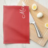 Gepersonaliseerde gradiënt ombre red theedoek (Quarter Fold)