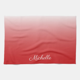 Gepersonaliseerde gradiënt ombre red theedoek