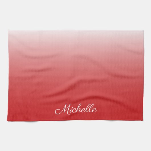 Gepersonaliseerde gradiënt ombre red theedoek (Horizontaal)