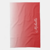 Gepersonaliseerde gradiënt ombre red theedoek (Verticaal)