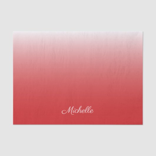 Gepersonaliseerde gradiënt ombre red tissuepapier (Voorkant)