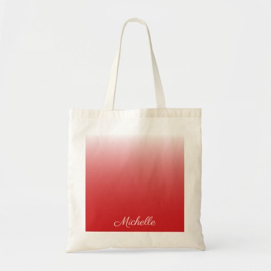 Gepersonaliseerde gradiënt ombre red tote bag (Voorkant)