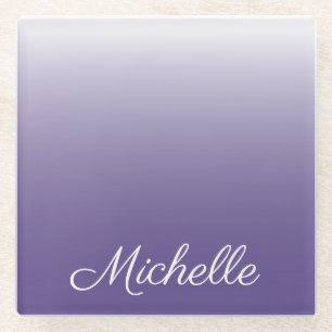 Gepersonaliseerde gradiënt ombre Ultra Violet Glazen Onderzetter