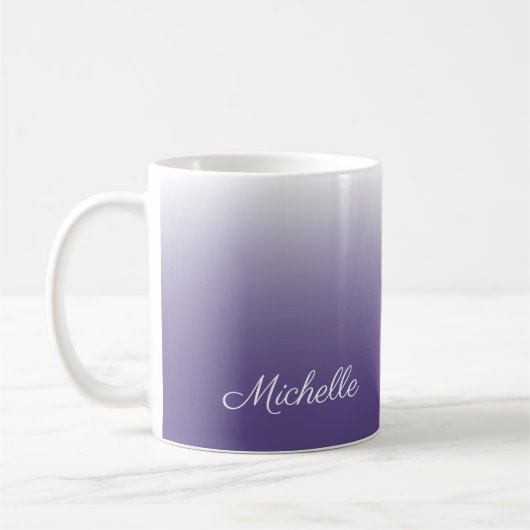 Gepersonaliseerde gradiënt ombre Ultra Violet Koffiemok (Links)