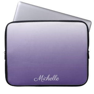 Gepersonaliseerde gradiënt ombre Ultra Violet Laptop Sleeve