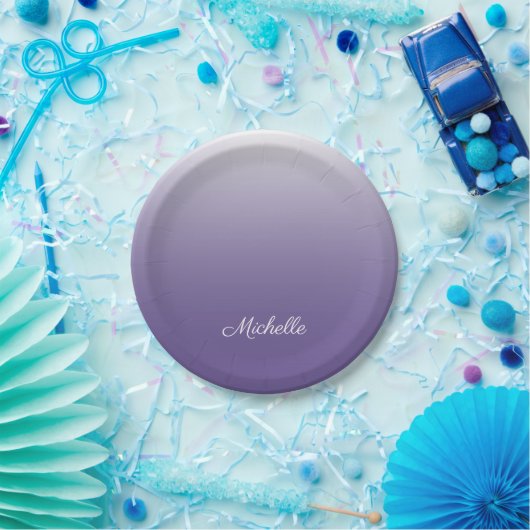 Gepersonaliseerde gradiënt ombre Ultra Violet Papieren Bordje (Feest)