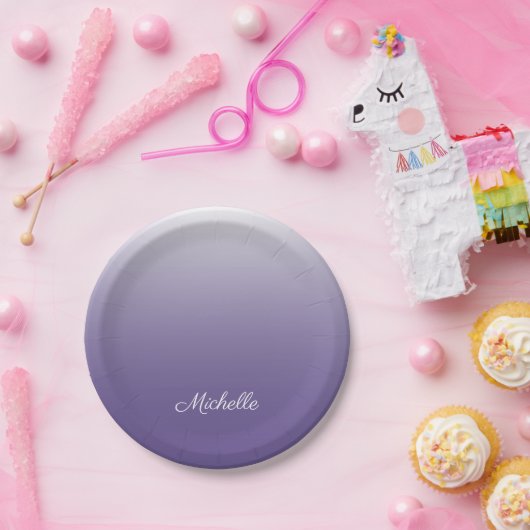 Gepersonaliseerde gradiënt ombre Ultra Violet Papieren Bordje (Feest)