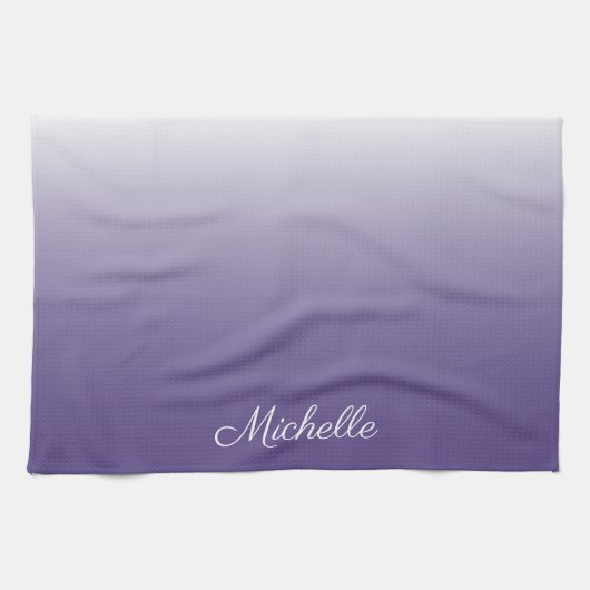 Gepersonaliseerde gradiënt ombre Ultra Violet Theedoek (Horizontaal)