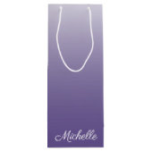 Gepersonaliseerde gradiënt ombre Ultra Violet Wijn Cadeautas (Achterkant)