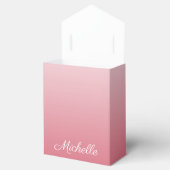 Gepersonaliseerde gradiënt ombre zalm roze bedankdoosjes (Geopend)