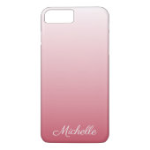Gepersonaliseerde gradiënt ombre zalm roze Case-Mate iPhone case (Achterkant)