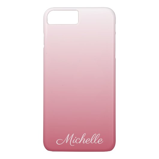 Gepersonaliseerde gradiënt ombre zalm roze Case-Mate iPhone case (Achterkant)