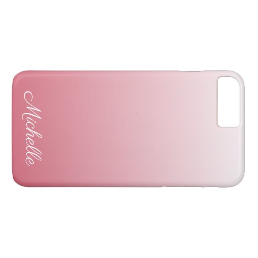 Gepersonaliseerde gradiënt ombre zalm roze Case-Mate iPhone case (Achterkant (Horizontaal))