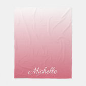 Gepersonaliseerde gradiënt ombre zalm roze fleece deken (Voorkant)