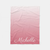 Gepersonaliseerde gradiënt ombre zalm roze fleece deken (Voorkant)