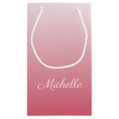 Gepersonaliseerde gradiënt ombre zalm roze klein cadeauzakje (Achterkant)