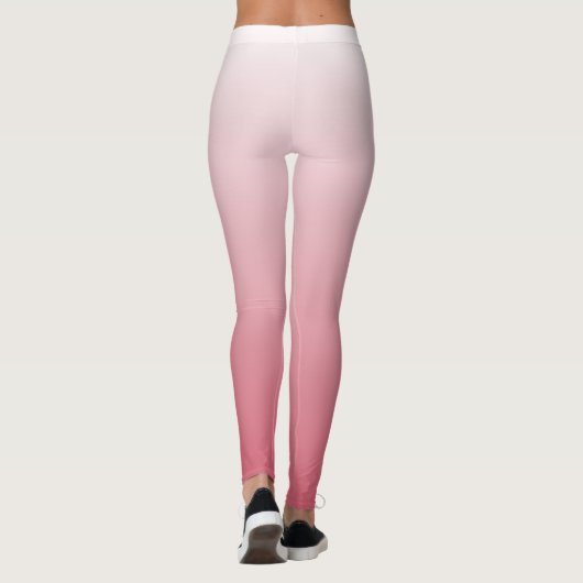 Gepersonaliseerde gradiënt ombre zalm roze leggings (Achterkant)